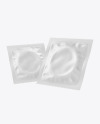 Two Matte Condom Packaging Mockup