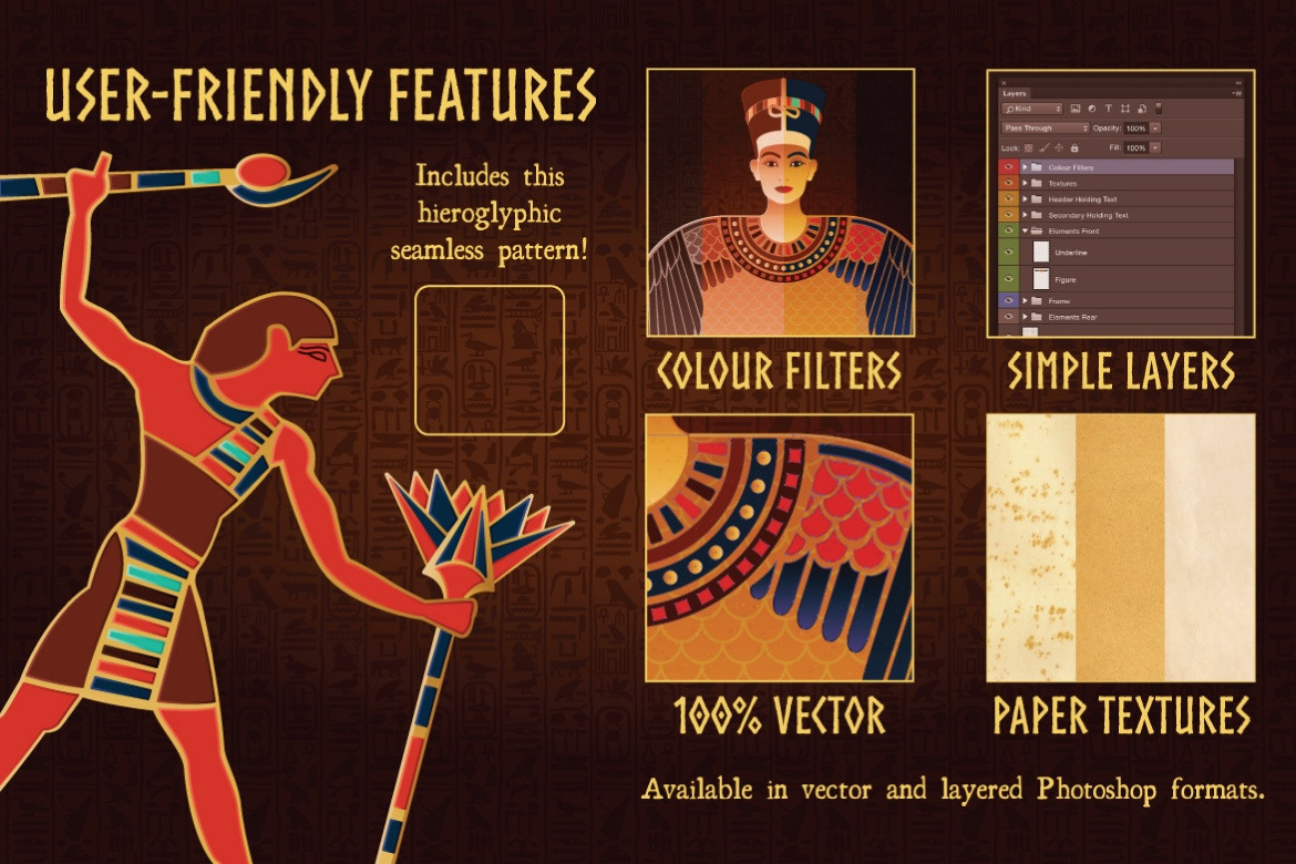 Antique Egyptian Design Templates Antique Egyptian Design Templates