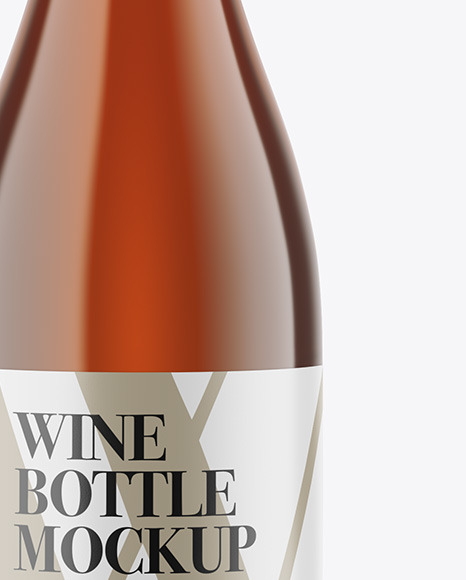 Amber Glass White Wine Bottle Mockup