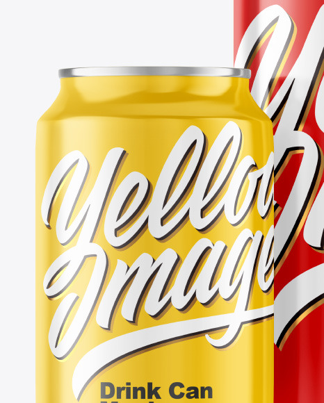 Two Glossy Drink Cans Mockup