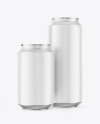 Two Matte Drink Cans Mockup