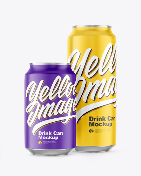 Two Matte Drink Cans Mockup - Soft+Drink+Can+Psd+Mockup+Graphicsfuel+Canning+Mockup+Packaging+Mockup