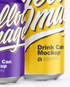 Two Matte Drink Cans Mockup