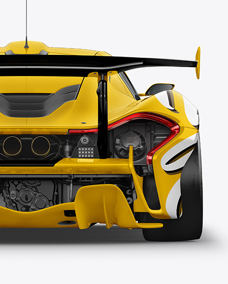 Sport Car Mockup - Back View