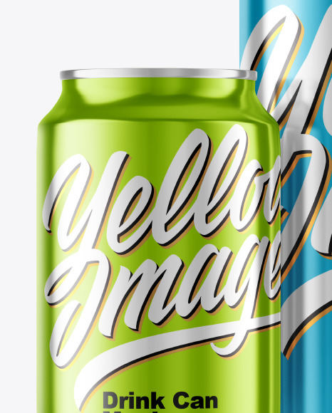 Two Metallic Drink Cans Mockup