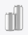 Two Matte Metallic Drink Cans Mockup