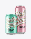 Two Matte Metallic Drink Cans Mockup