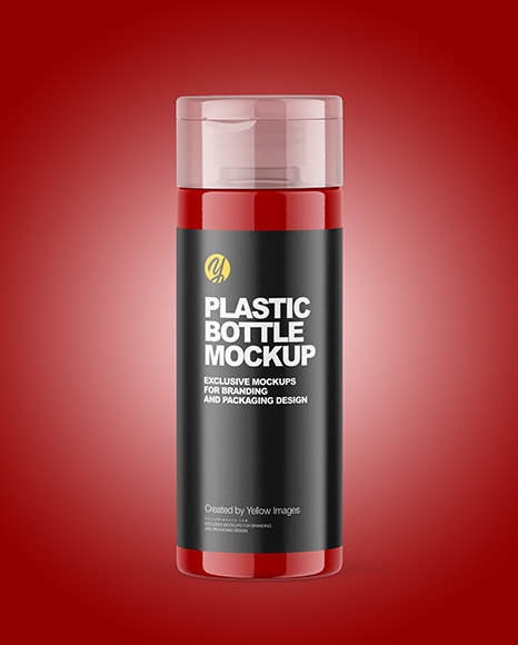 Glossy Plastic Bottle Mockup