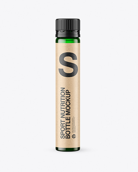 25ml Green Sport Nutrition Bottle Mockup