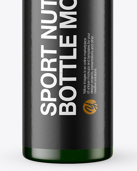 25ml Green Sport Nutrition Bottle Mockup