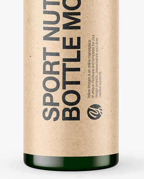 25ml Green Sport Nutrition Bottle Mockup