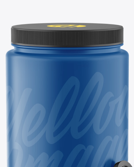 Matte Plastic Jar w/ Spoon Mockup