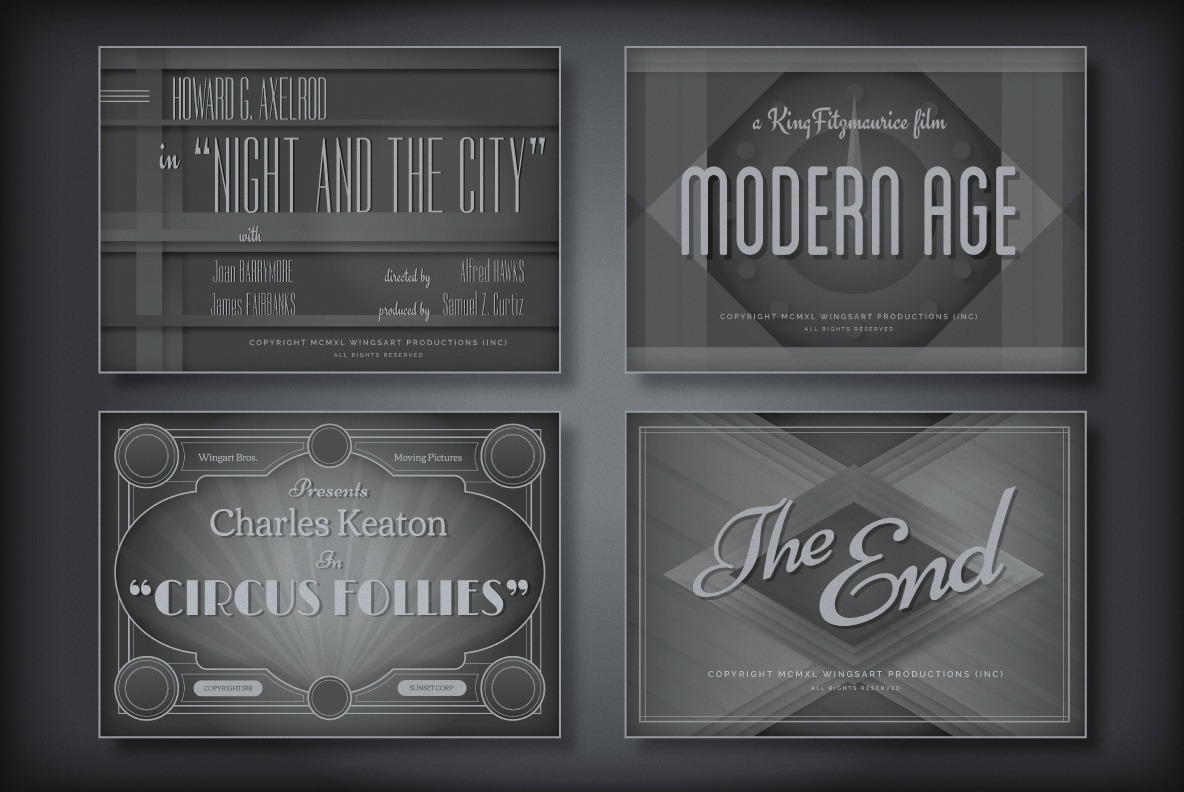 Vintage Hollywood Movie Title Design Templates