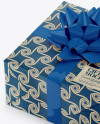 Textured Paper Gift Box with Glossy Bow Mockup