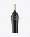 Green Glass Bottle With Red Wine Mockup