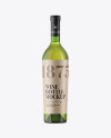 Green Glass Bottle With White Wine Mockup