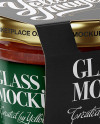 Glass Jar with Salsa Sauce Mockup - Halfside View