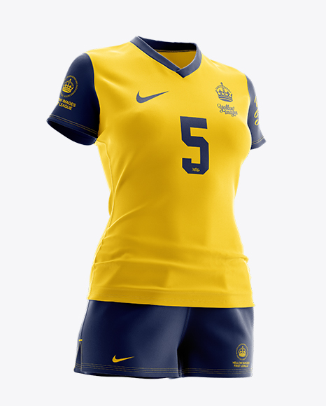 Women’s Full Rugby Kit HQ Mockup - Half Side View