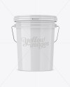 Glossy Plastic Paint Bucket Mockup - Front View