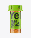 Plastic Orange Bottle With Pills Mockup