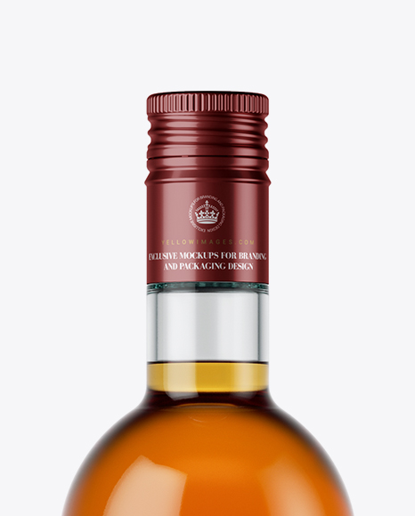 Clear Glass Bottle with Orange Liquor Mockup