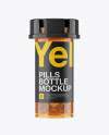 Plastic Orange Bottle With Capsules Mockup