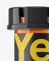 Plastic Orange Bottle With Capsules Mockup