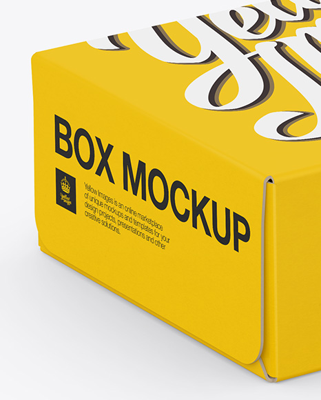 Paper Box Mockup - Halfside View