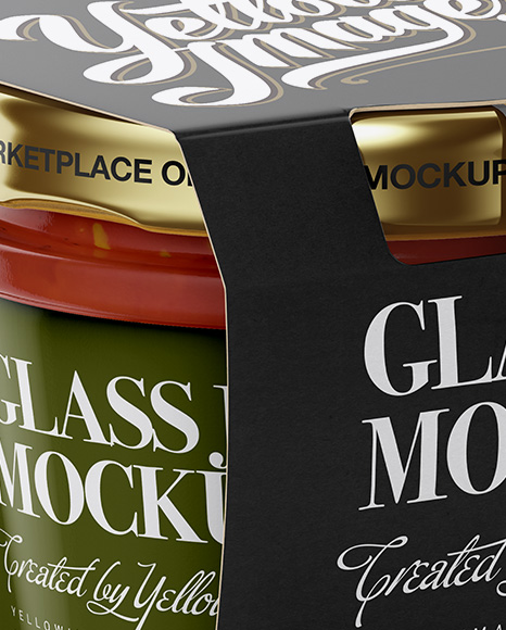 Glass Jar with Sweet Chilli Sauce Mockup - Halfside View - Free