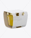 Glass Jar with Mustard Mockup - Halfside View