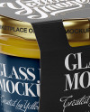 Glass Jar with Mustard Mockup - Halfside View