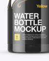 Clear PET Bottle With Black Water Mockup