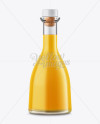 Clear Glass Bottle With Orange Juice Mockup