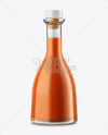 Clear Glass Bottle With Carrot Juice Mockup