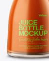 Clear Glass Bottle With Carrot Juice Mockup