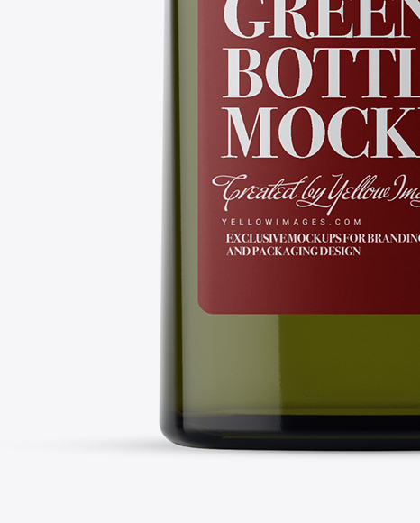 500ml Square Antique Green Bottle Mockup