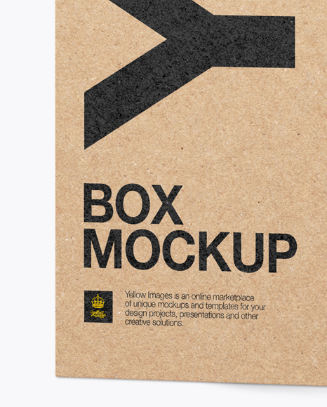 Kraft Paper Box with Hang Tab Mockup - Halfside View