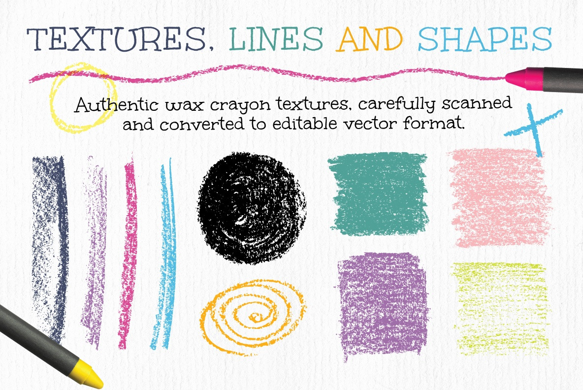 Wax Crayon Textures and Seamless Patterns