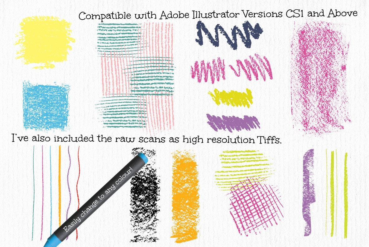 Wax Crayon Textures and Seamless Patterns