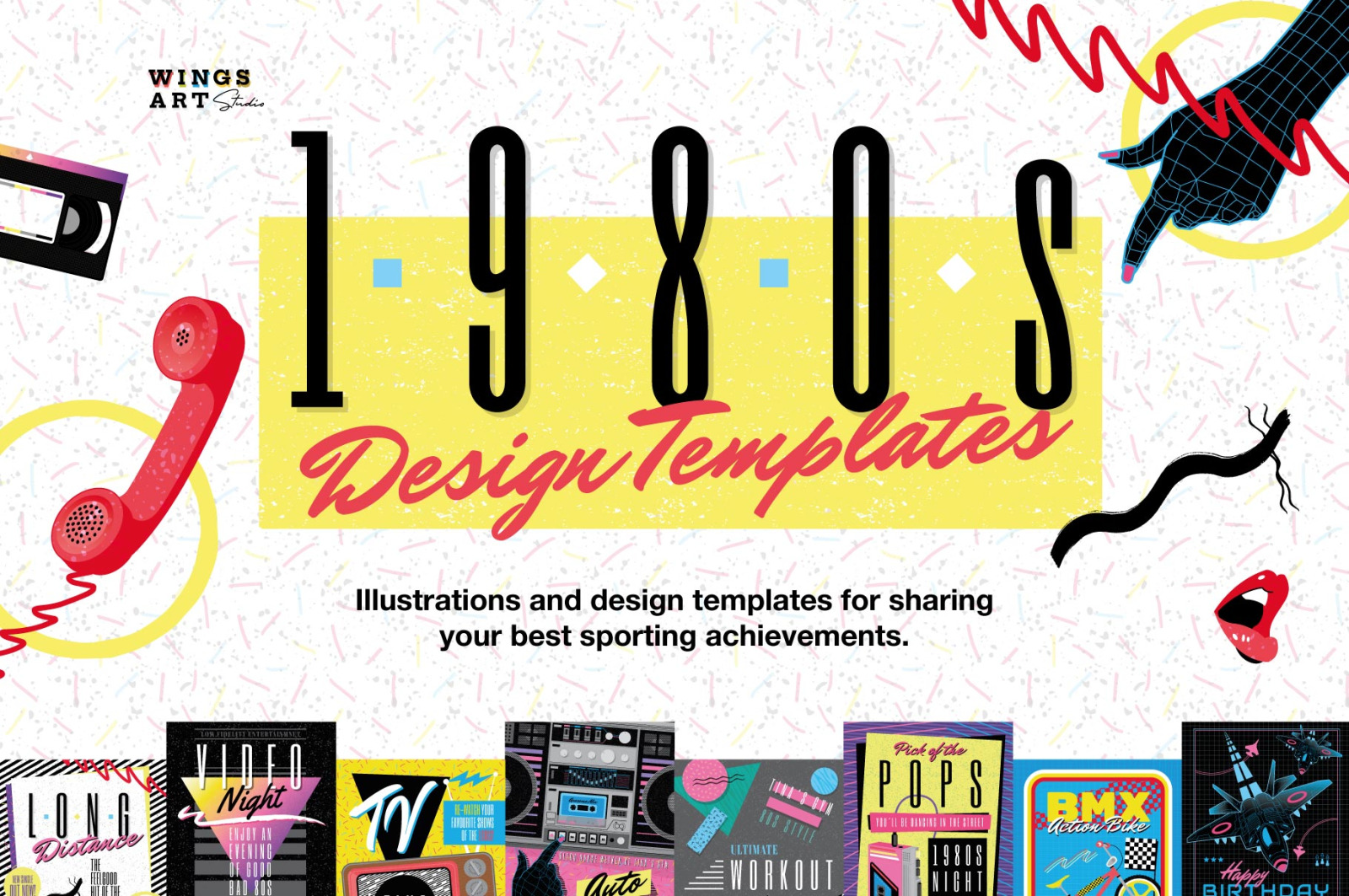 1980s Retro Poster Templates and Illustrations