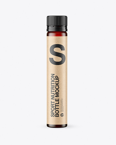 25ml Red Frosted Sport Nutrition Bottle Mockup