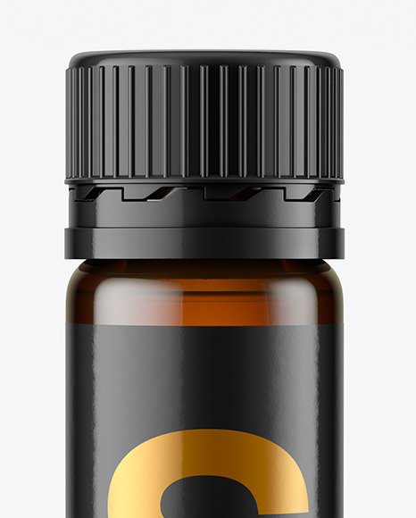 25ml Dark Amber Sport Nutrition Bottle Mockup