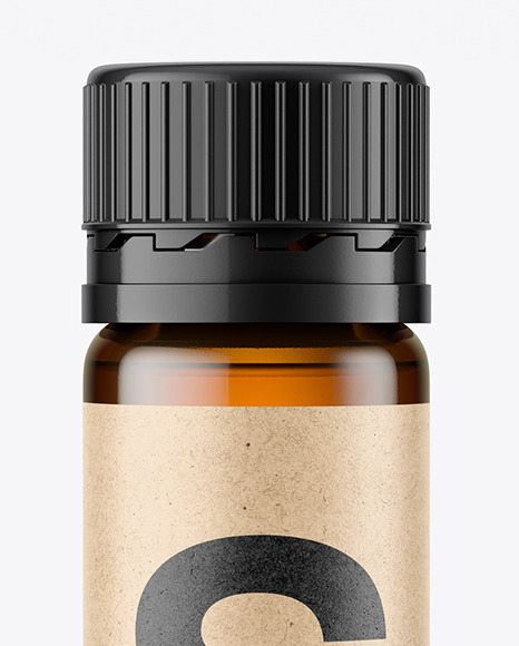 25ml Dark Amber Sport Nutrition Bottle Mockup