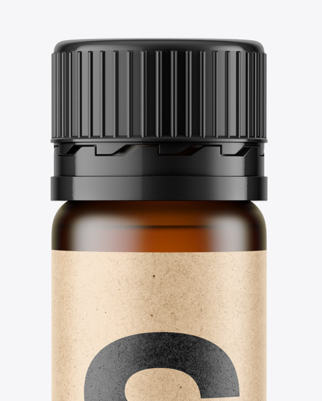 25ml Dark Amber Frosted Sport Nutrition Bottle Mockup