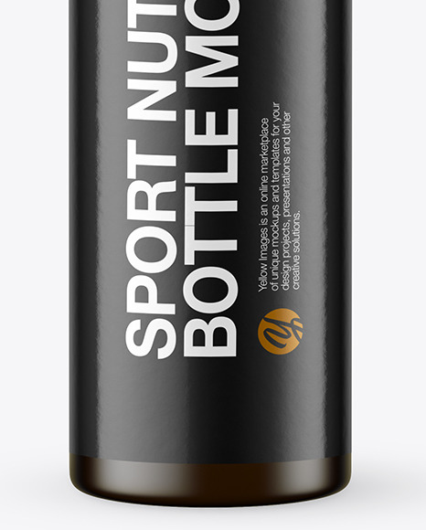 25ml Dark Amber Frosted Sport Nutrition Bottle Mockup