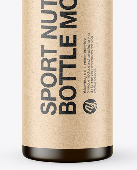 25ml Dark Amber Frosted Sport Nutrition Bottle Mockup