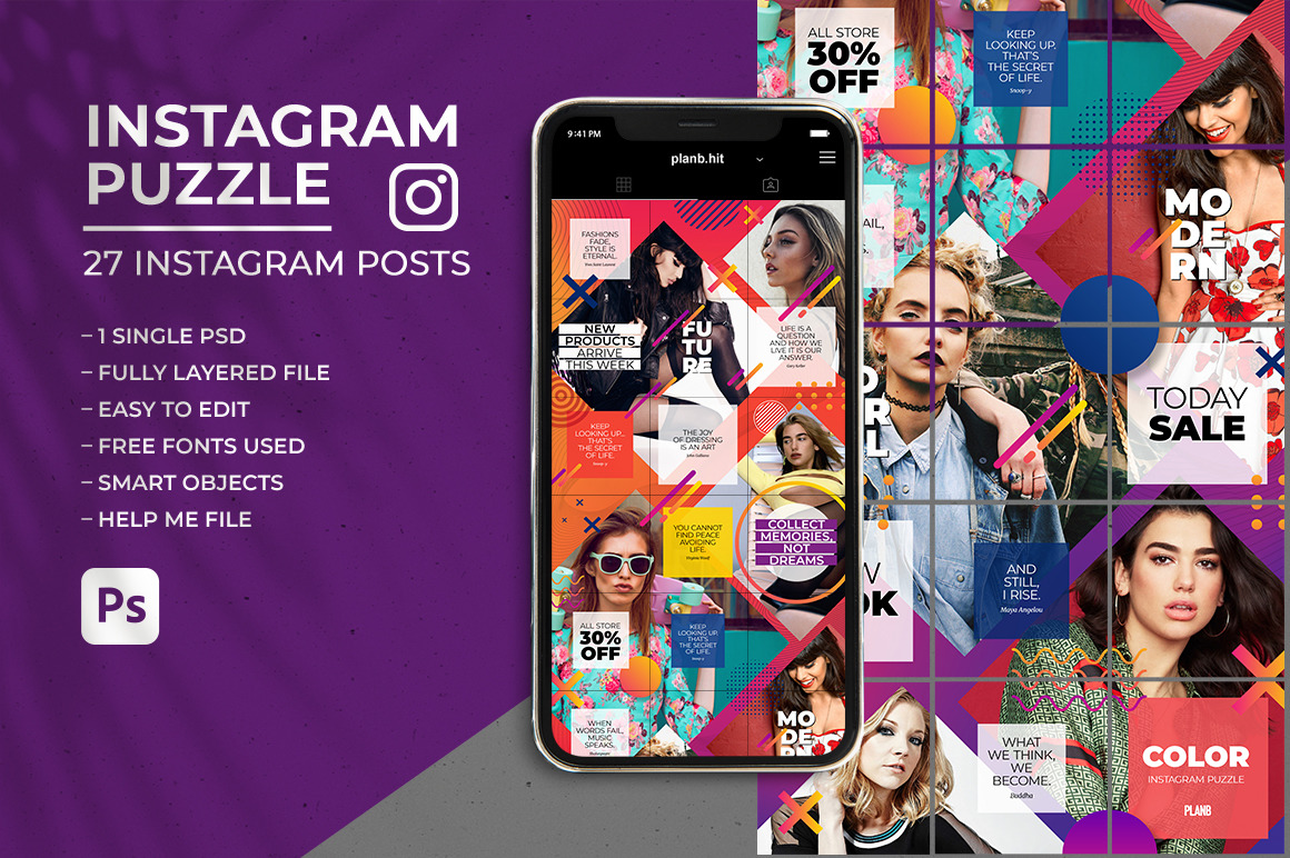 Color - Social Media Instagram Puzzle Feed