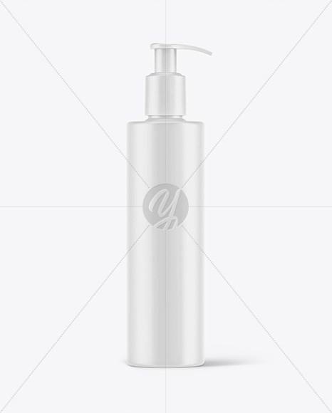 Matte Cosmetic Bottle with Pump Mockup