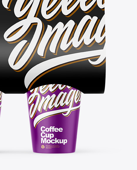 Matte Coffee Cup Carrier Mockup