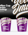 Matte Coffee Cup Carrier Mockup